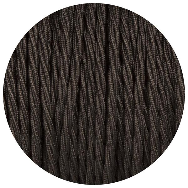 Enamel Shades Black Twisted Fabric Braided Cable