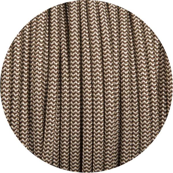 Enamel Shades Brown & Cream Round Fabric Cable