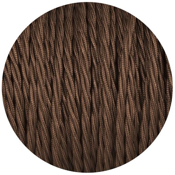 Enamel Shades Brown Twisted Fabric Braided Cable