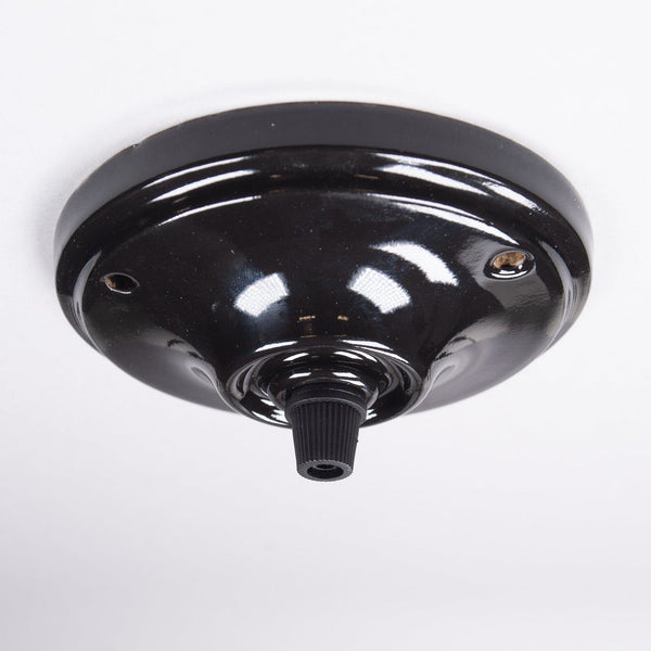 Enamel Shades Ceramic Large Ceiling Rose - Black
