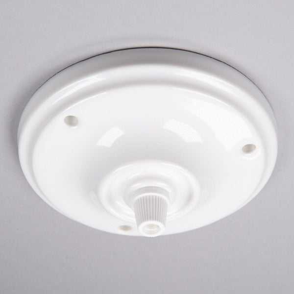 Enamel Shades Ceramic Large Ceiling Rose - White