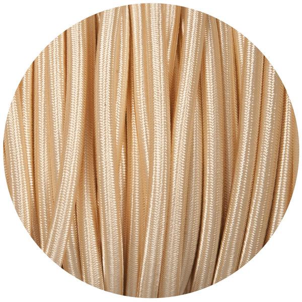 Enamel Shades Cream Round Fabric Braided Cable