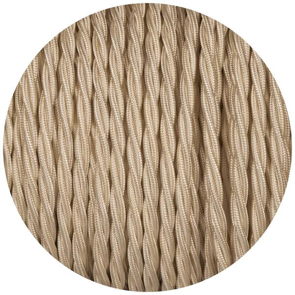 Enamel Shades Cream Twisted Fabric Braided Cable