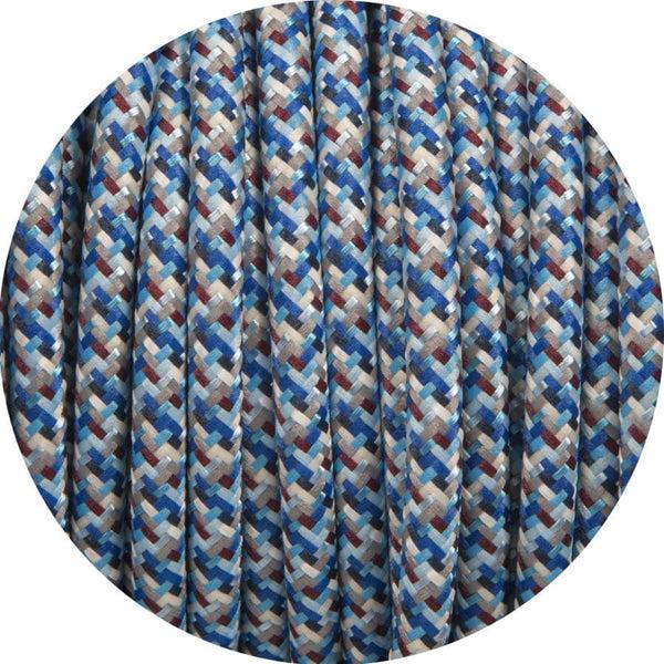 Enamel Shades Digital Blue Round Fabric Cable