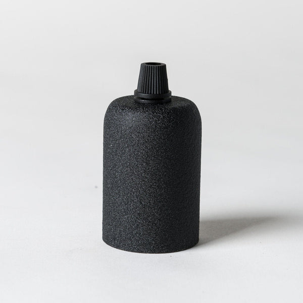 Enamel Shades E27 Drop Cap Lampholder - Black Suede