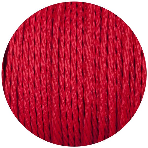 Enamel Shades Red Twisted Fabric Braided Cable