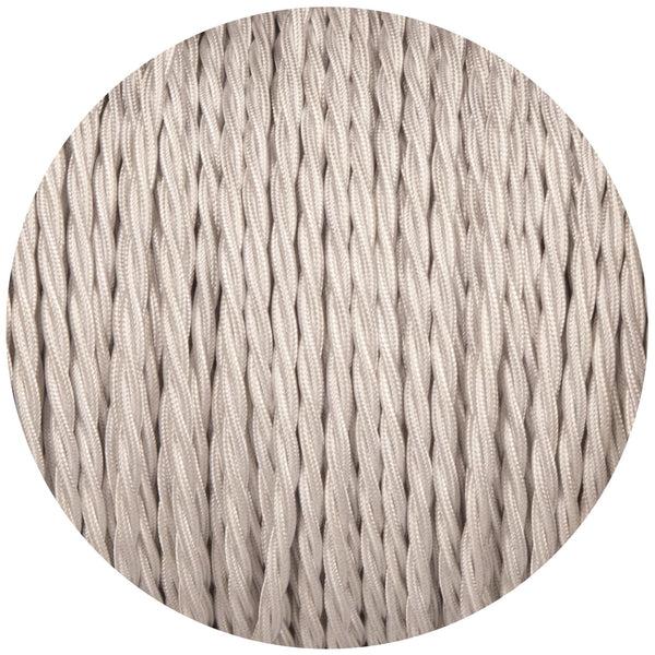 Enamel Shades Silver Twisted Fabric Braided Cable