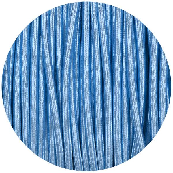 Enamel Shades Sky Blue Round Fabric Braided Cable