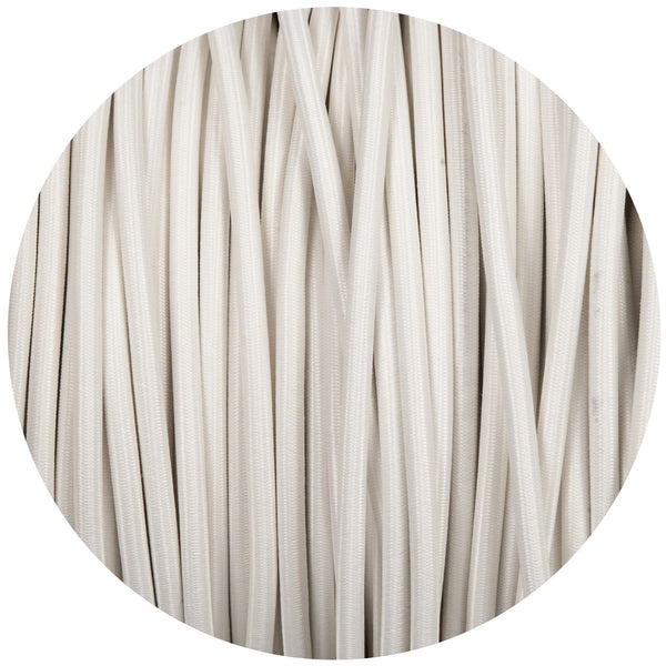 Enamel Shades White Round Fabric Braided Cable