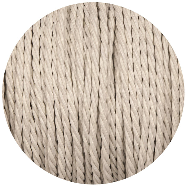Enamel Shades White Twisted Fabric Braided Cable