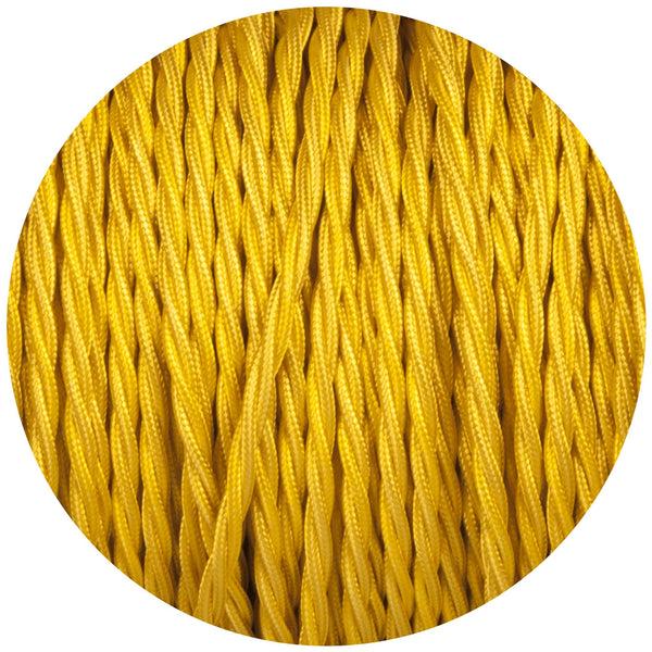 Enamel Shades Yellow Twisted Fabric Braided Cable