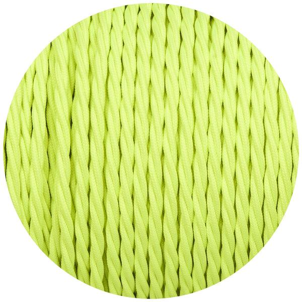 Enamel Shades Flouro Hi-Viz Green Round Fabric Braided Cable