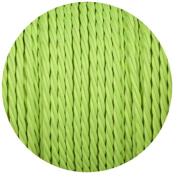 Enamel Shades Flouro Lime Green Twisted Fabric Braided Cable