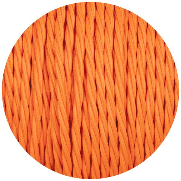 Enamel Shades Flouro Orange Twisted Fabric Braided Cable