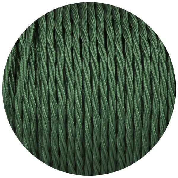Enamel Shades Forest Green Twisted Fabric Braided Cable