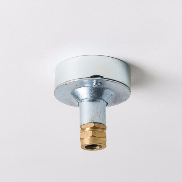 Enamel Shades Industrial Ceiling Rose with Brass Gland - Galvanized