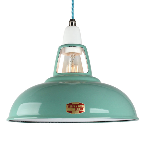 Enamel Shades LARGE VINTLUX '1933' SHADE ALL COLOURS - SHADE ONLY - VINTAGE TEAL