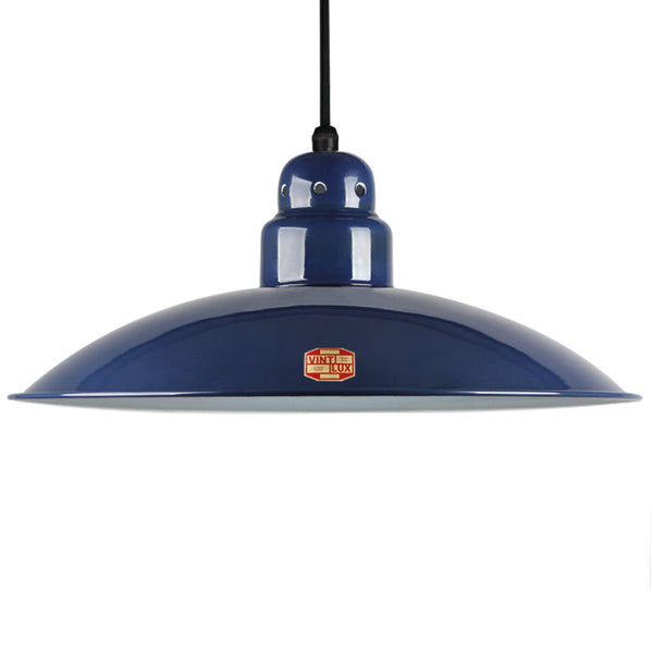 Enamel Shades Large Vintlux 'HX26' Steel Shade -Shade Only - Navy Blue