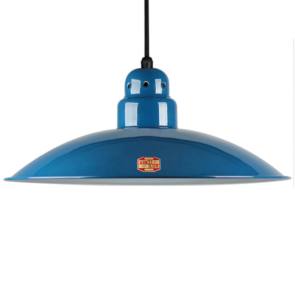 Enamel Shades Large Vintlux 'HX26' Steel Shade - Shade Only - Petrol Blue