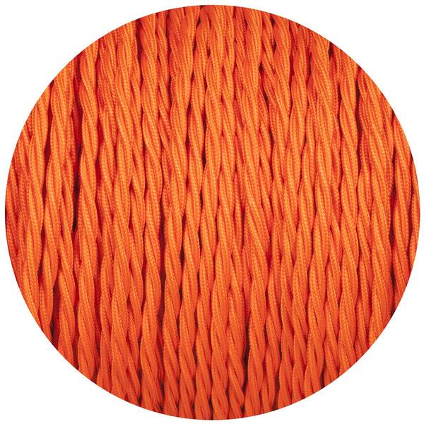 Enamel Shades Matt Orange Twisted Fabric Braided Cable
