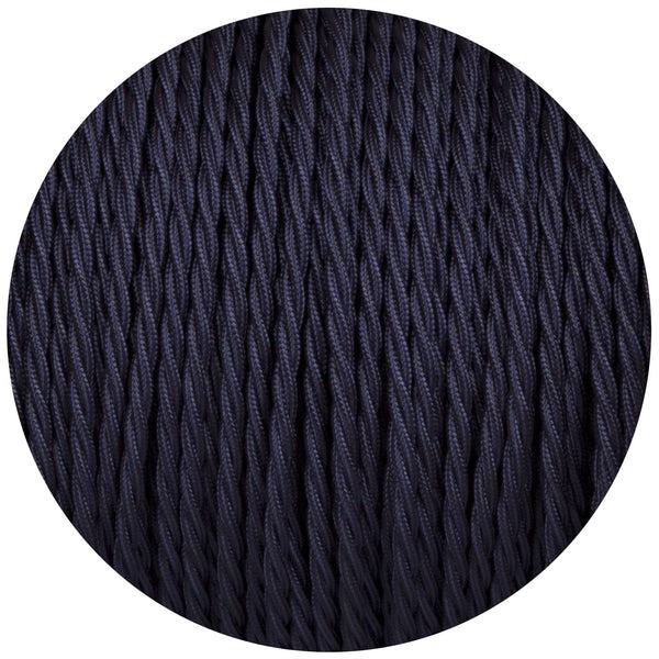 Enamel Shades Navy Blue Twisted Fabric Braided Cable