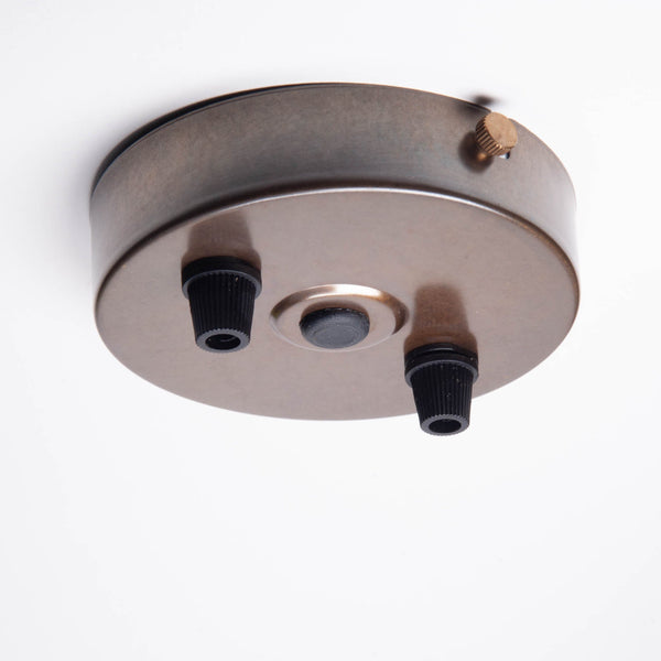 Enamel Shades Old English Brass 100mm Ceiling Rose - 2 Outlet