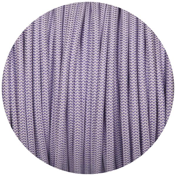 Enamel Shades Purple & White Round Fabric Braided Cable