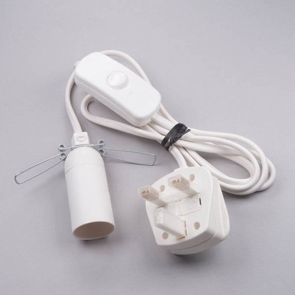 Enamel Shades Salt Lamp Replacement Cordset with E14 Lampholder