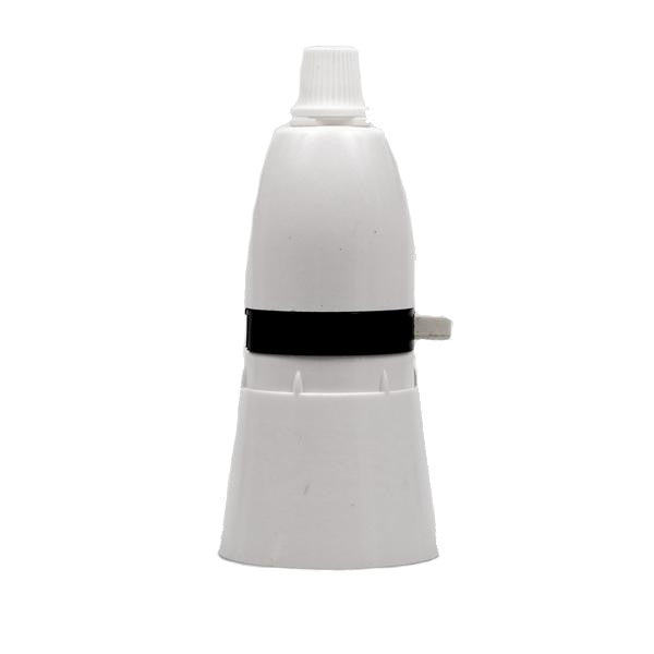 Enamel Shades Switched Bayonet Bakelite Lampholder with grip - White