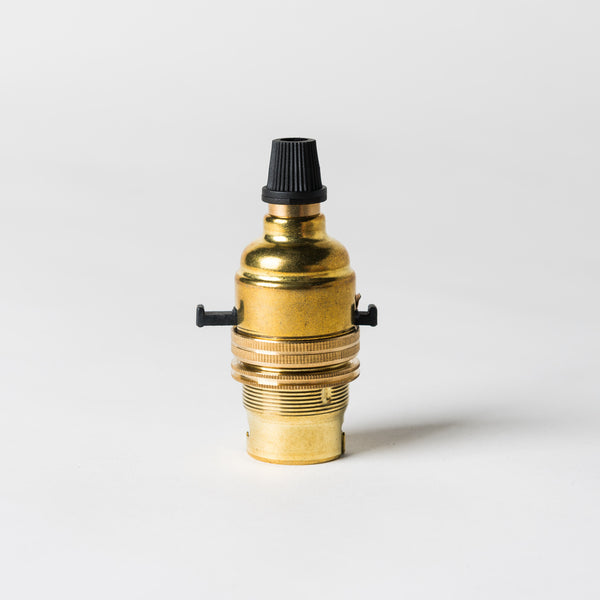 Enamel Shades Switched Bayonet Period Lampholder with grip - Brass