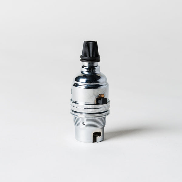 Enamel Shades Switched Bayonet Period Lampholder with grip - Chrome