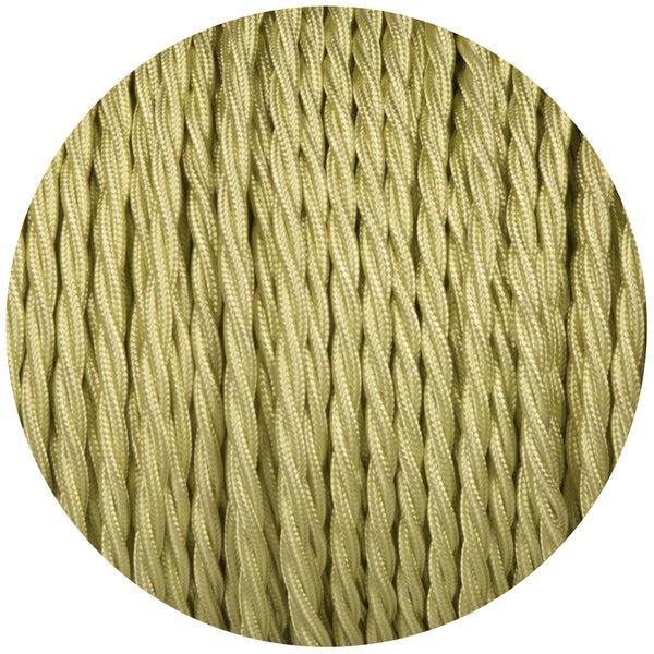 Enamel Shades Tisane Light Green Twisted Fabric Braided Cable