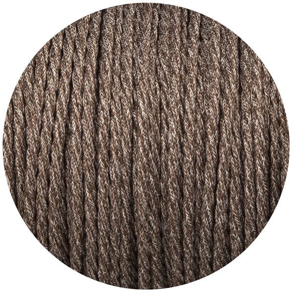 Enamel Shades Uniform Brown Canvas Twisted Fabric Braided Cable