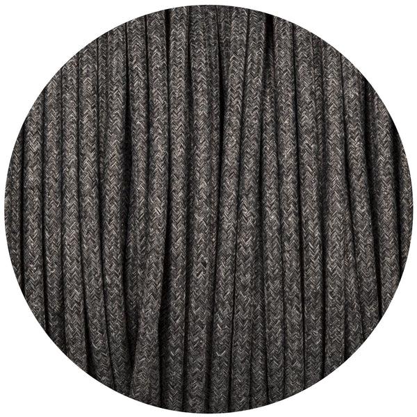 Enamel Shades Uniform Grey Canvas Round Fabric Braided Cable