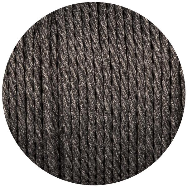 Enamel Shades Uniform Grey Canvas Twisted Fabric Braided Cable