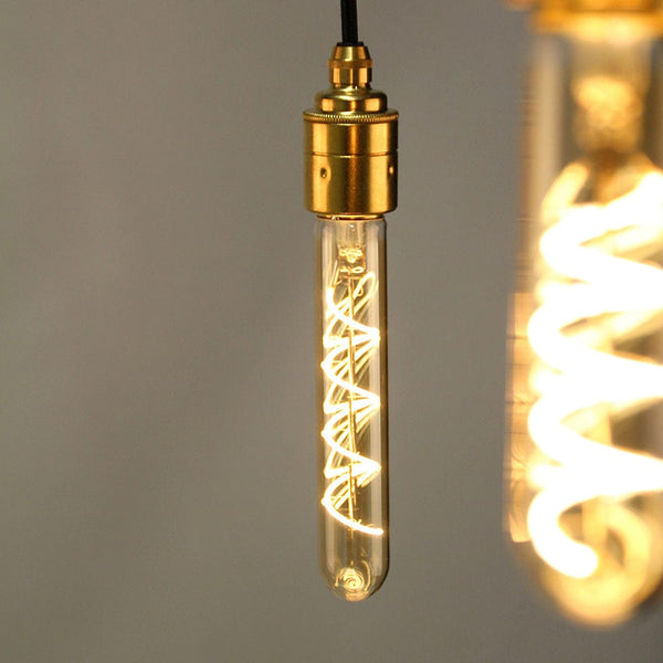 Enamel Shades Vintlux E27 4W T30 265lm 2200K Karu 185mm Tube Gold Dimmable LED Bulb