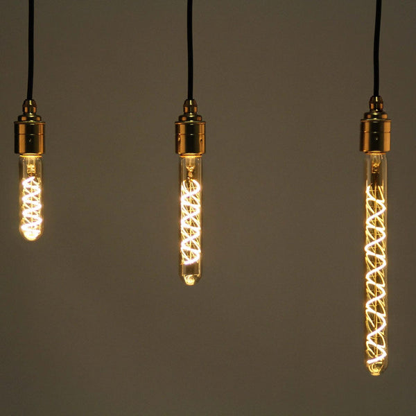 Enamel Shades Vintlux E27 4W T30 265lm 2200K Karu 300mm Tube Gold Dimmable LED Bulb