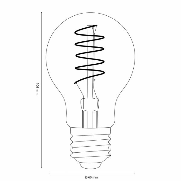 Enamel Shades Vintlux E27 Dimmable LED Filament Lamp 4W A60 265lm 2200K Karu Pear Gold