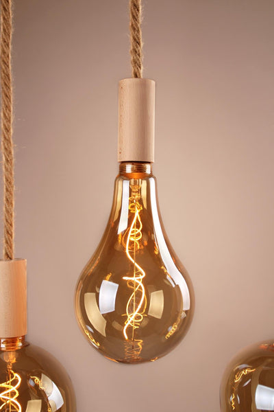 Enamel Shades Vintlux E27 Dimmable LED Filament Lamp 4W AG165 265lm 2200K Kyodai Fira Pear XXL Gold