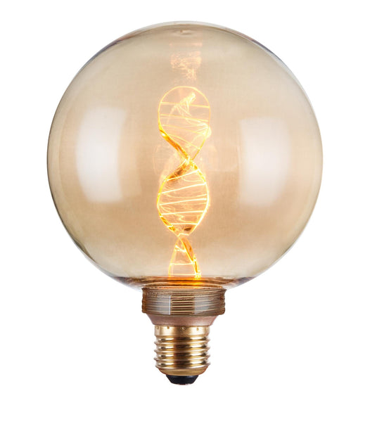 Enamel Shades Vintlux E27 Dimmable LED Filament Lamp 4W G125 110lm 1800K Kyodai DNA Globe XL Gold