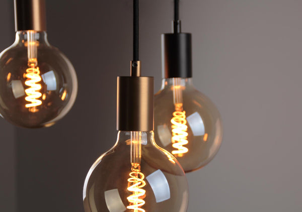 Enamel Shades Vintlux E27 Dimmable LED Filament Lamp 4W G125 265lm 2200K Karu Globe XL Gold