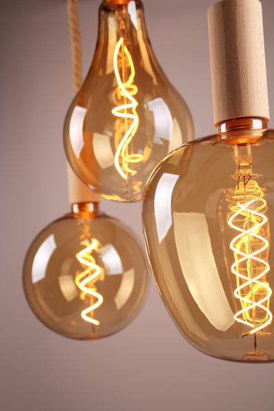 Enamel Shades Vintlux E27 Dimmable LED Filament Lamp 4W G200 265lm 2200K - Kyodai Loft Globe XXL Gold