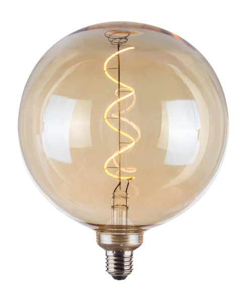Enamel Shades Vintlux E27 Dimmable LED Filament Lamp 4W G200 265lm 2200K - Kyodai Loft Globe XXL Gold