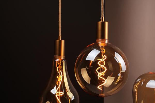 Enamel Shades Vintlux E27 Dimmable LED Filament Lamp 4W S190 265lm 2200K - Kyodai Onixx Apple XXL Gold