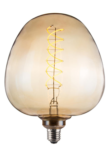 Enamel Shades Vintlux E27 Dimmable LED Filament Lamp 4W S190 265lm 2200K - Kyodai Onixx Apple XXL Gold