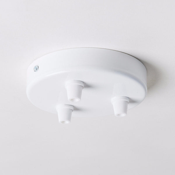 Enamel Shades White Steel 100mm Ceiling Rose - 3 Outlets