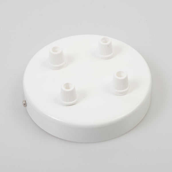Enamel Shades White Steel 100mm Ceiling Rose - 4 Outlets