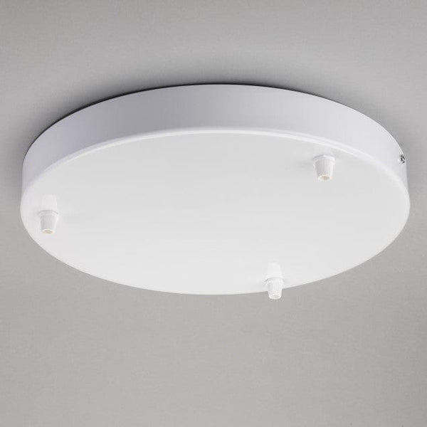 Enamel Shades White Steel Ceiling Rose Large 300mm - 3 Outlets