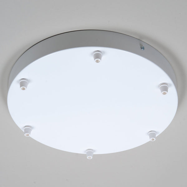 Enamel Shades White Steel Ceiling Rose Large 300mm - 6 Outlets