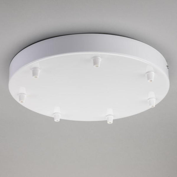 Enamel Shades White Steel Ceiling Rose Large 300mm - 7 Outlets